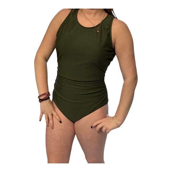 NEW Cupshe SWIMSUIT Women's LG Tummy Control High Neck Hook Mesh Back One Piece - Picture 7 of 10
